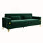Canapé avec accents dorés - Canapé moderne à 3 places avec coussins moelleux et ressorts ensachés individuellement pour une assise confortable