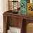 Brown Vintage Solid Rubberwood Coffee Table with Wheels, Foldable Height‑Adjustable Tabletop
