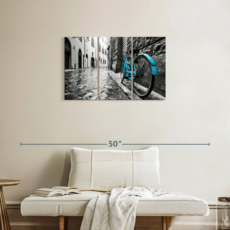 Mehar Retro Blue Bicycle, 20" H x 33" W