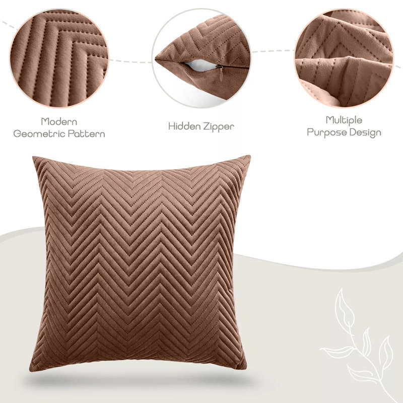 Chevron Square Cushion, Coffee
