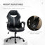 Marlow Home Co. Akera Adjustable Faux Leather Swiveling PC & Racing Game Chair with Footrest in Black