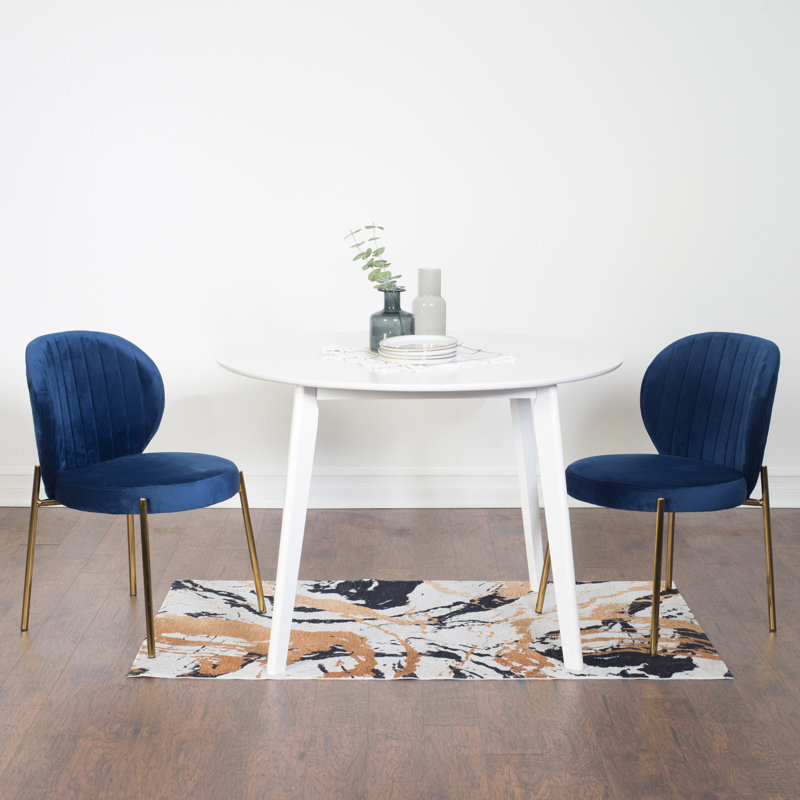 Ensemble de salle à manger Hearns, 3, Bleu / doré