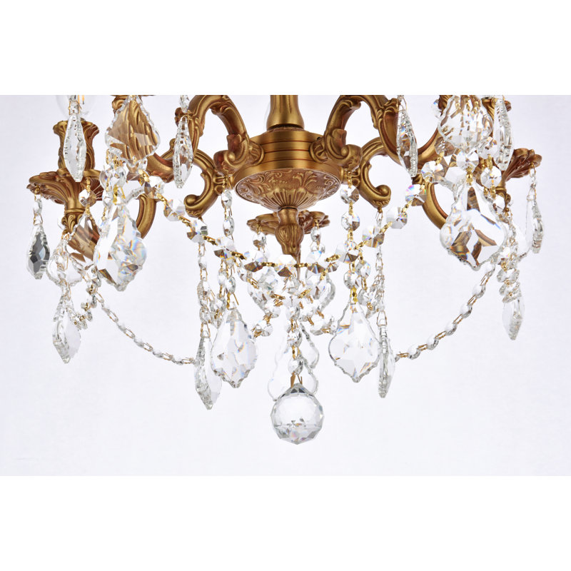 Ashmin 5 - Light Dimmable Classic / Traditional Chandelier, Color / Crystal Color / Crystal Trim: French Gold 