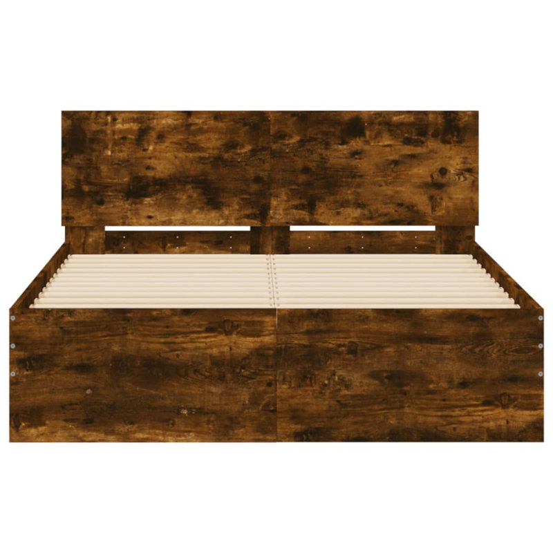 Nobue Bed, Smoked Oak, Small Double ( 120 x 190 cm)