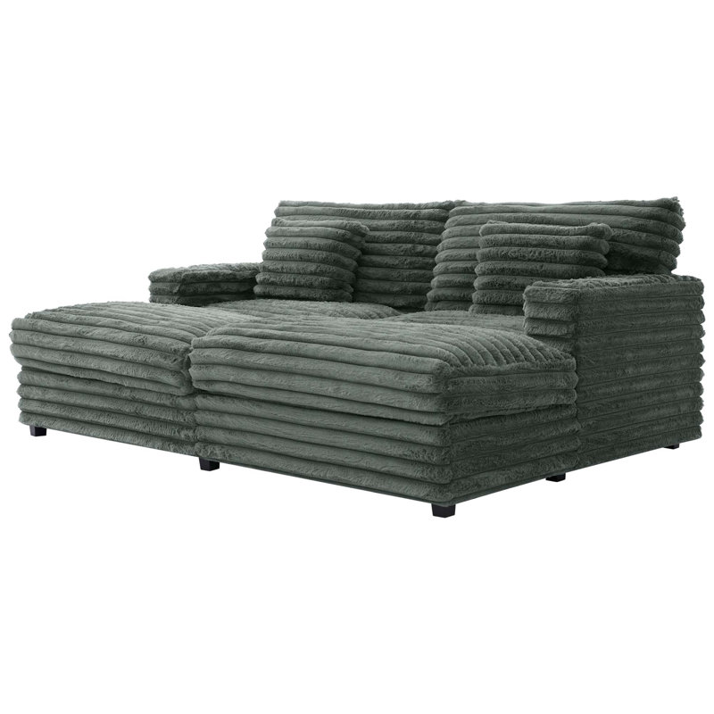 Canapé double moelleux avec ports USB et porte-gobelets Plush