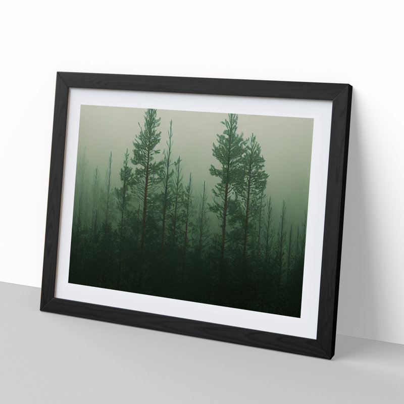 Fabulous Pine Tree Forest - Single Picture Frame Painting, 46cm H x 64cm W x 2cm D, Black