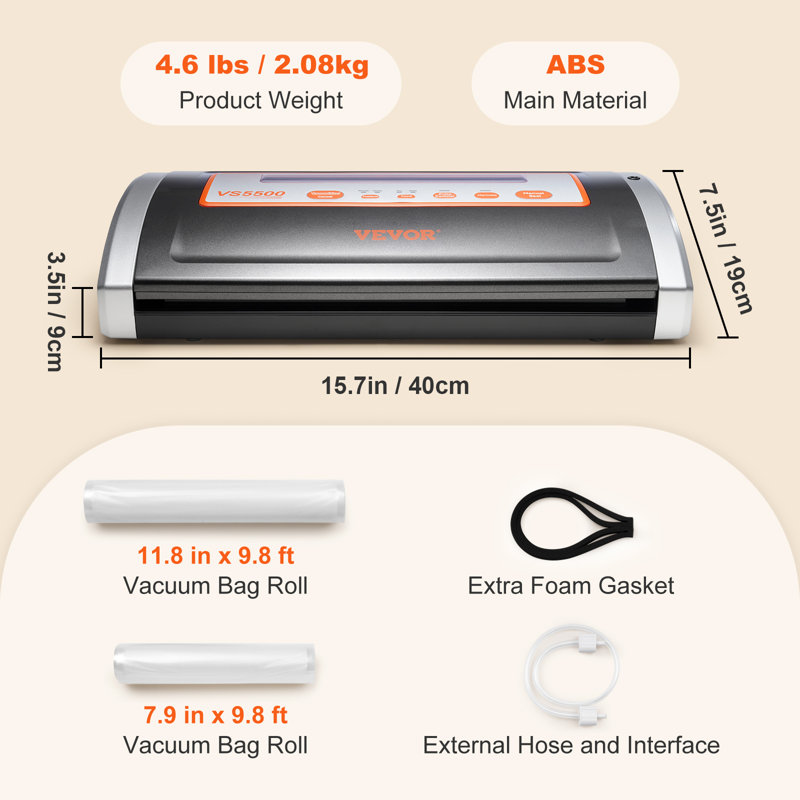 Machine à emballer sous vide VEVOR, 80 Kpa et 130 W