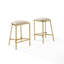 Ensemble de 2 tabourets de comptoir Ellery avoine / or - 2 tabourets-579544100