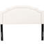 Tête de lit pour grand lit et lits doubles, avec base décorative en fer noir et élégants accents rembourrés