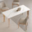 Blanc / table de salle à manger en bois fritté rectangulaire et en bois massif Burlywood-310161792