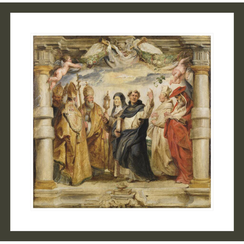 «The Defenderers of the Eucharist» par Peter Paul Rubens, impression giclée encadrée, 23.5" H x 24.02" W