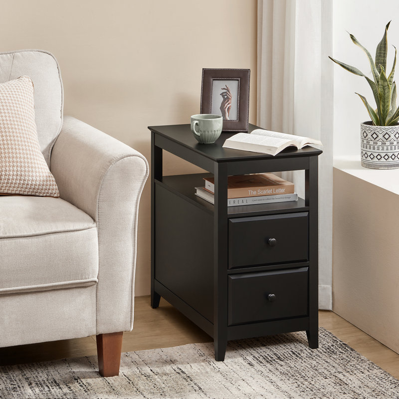 Andru 2 - Drawer End Table, Black