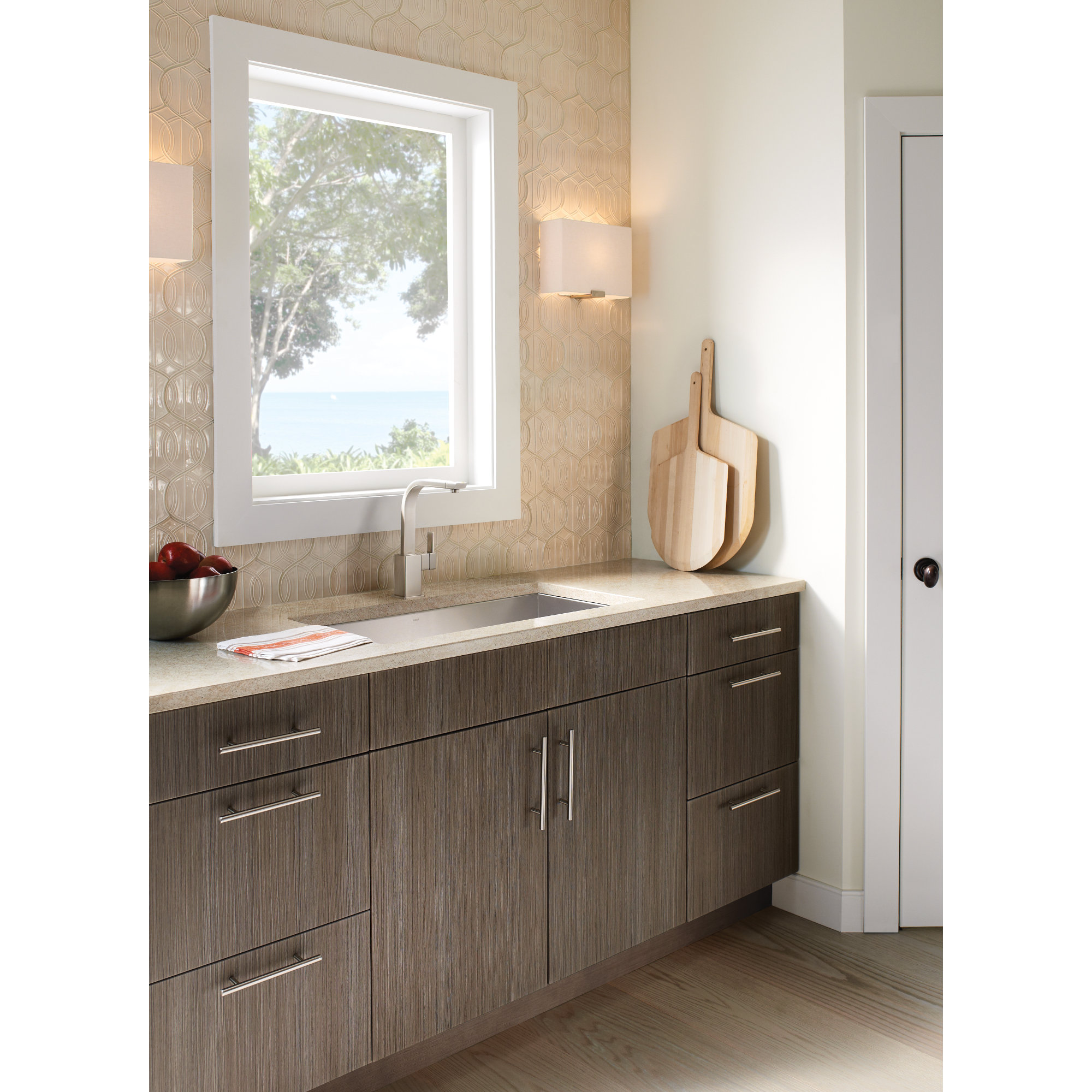 90 Degree Single Handle Kitchen Faucet, Classic Stainless Steel