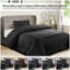 Ensemble d'édredon 5 pièces - Édredon en duvet synthétique toutes saisons avec taies décoratives et jupe de lit - Housse de couette matelassée avec pattes d'angle-110971796-110971797