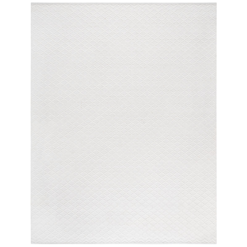 Shirebrook Hand Woven Wool/Cotton Geometric Rug in Ivory, Rectangle 8' x 10'