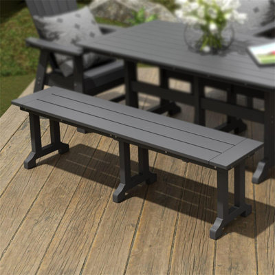 65" Outdoor Dining Bench, All-Weather Poly Lumber, for Patio, Garden, and Indoor Use by Red Barrel Studio