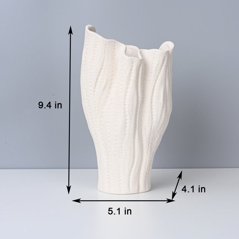 Emest Handmade Ceramic / Porcelain Table Vase, White