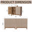 Buffet 63 po à double porte géométrique avec tablettes réglables, armoire de rangement de style maison de campagne pour le salon, la cuisine et la salle à manger