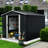 8Ft X 10Ft Black Metal Outdoor Shed - Galvanized Iron Build, Four Punched Vents, Padlockable Sliding Doors, Uncomplicated Assembly Steps Storage In Structure, Vents For Adequate Ventilation, Doors-126422952