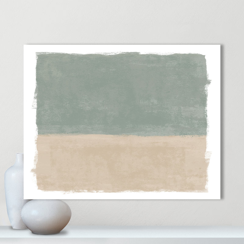 «Sage and Sand I - Landscape Version Print» par Natalie Carpentieri, L 28 po x H 22 po, Toile tendue, Ne s’applique pas