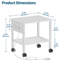 Support d'imprimante 15,75 po pour petits espaces, chariot de rangement à 2 niveaux sur roulettes, organisateur de bureau-136078048