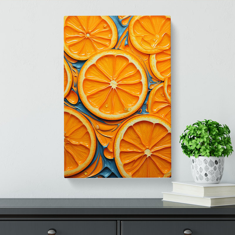 Sliced Orange Tachisme - Print, 76cm H x 50cm W x 3cm D