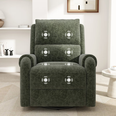 Fauteuil inclinable manuel avec fauteuil inclinable et fauteuil de massage inclinable avec une poche de rangement latérale pour le salon, la chambre à coucher et la chambre de bébé, vert