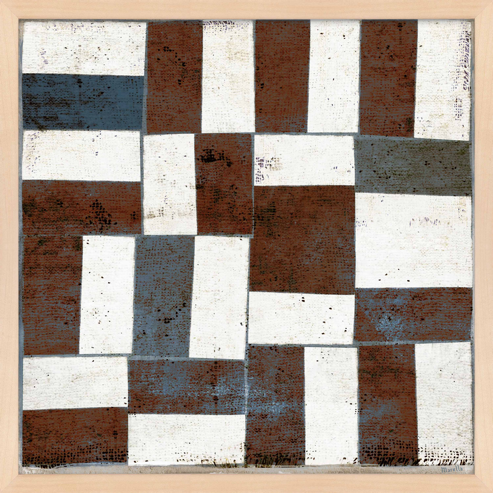 Patchwork 6 by Marco Marella for Studio M - Framed Wall Art, 24" H x 24" W, Paper, Maple