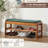Stylish Upholstered Faux Leather Shoe Bench with Storage-1703159331-1703159340