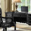 French Retro Style Black Five-drawer Writing Desk-2003806057