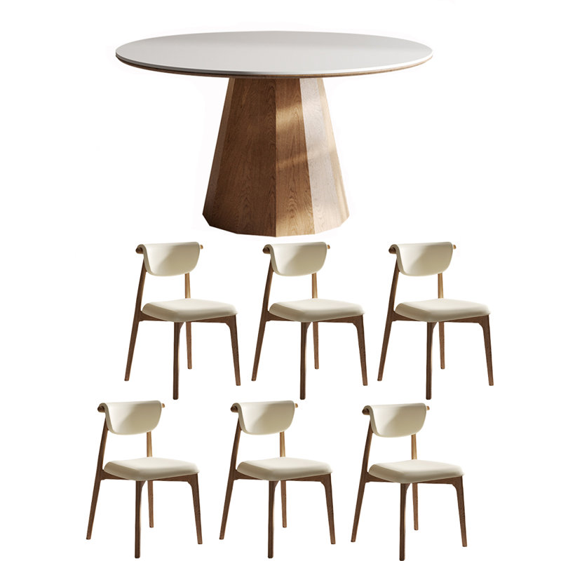 Ensembles de table de salle à manger en bois massif et ardoise épaisse., H 29,53 po x L 62,99 po x l 62,99 po
