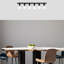 Lustre industriel scandinave, structure en métal noir et blanc, 35,8 po x 3,9 po x 3,9 po | 6 x douilles E27, 40 W maximum | Luminaire élégant pour la décoration moderne, parfait pour le salon et la salle à manger-1860812296-1860812299