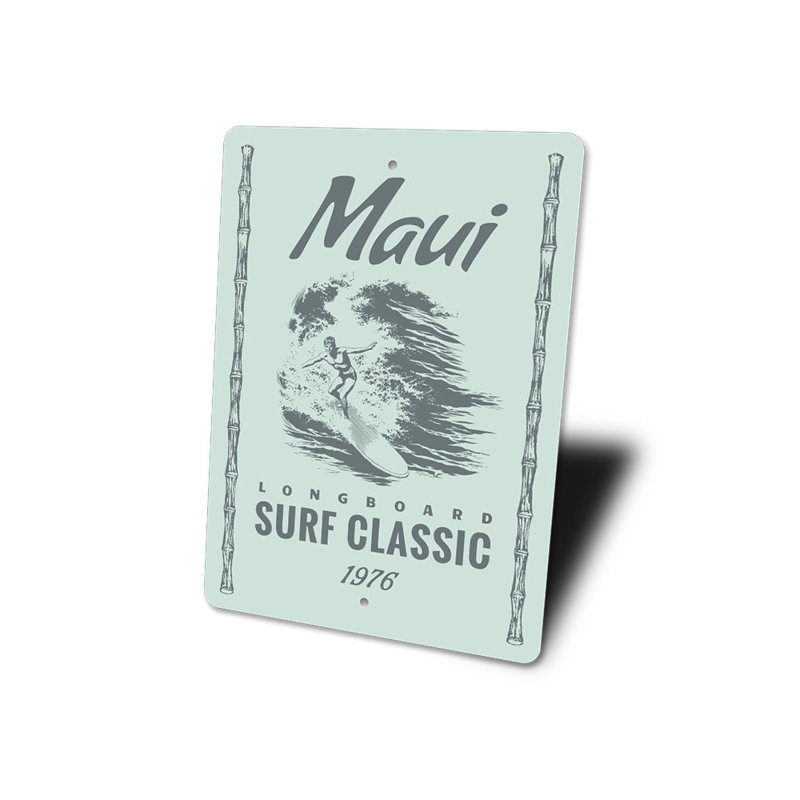 Panneau en aluminium Maui Surfing, H 14 po x l 10 po x P 0,04 po