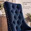 Chaise de salle à manger moderne en velours avec dossier capitonné et garniture cloutée (lot de 2)-750428904