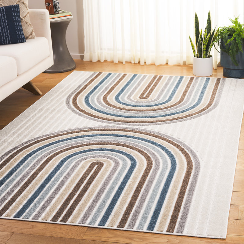 Tapis à motif géométrique Jhoana Performance, Rectangle 5 pi 2 po x 7 pi 6 po