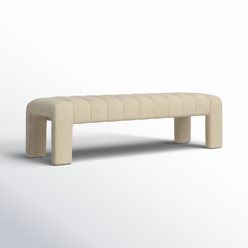 Bellisima Upholstered Bench, Tan Boucle 