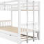 Lit superposé simple au-dessus d'un lit gigogne avec couchette, couleur blanche, peu encombrant, caractéristiques, placement à votre goût, garde-corps pleine longueur, disposition en bois-1477462267