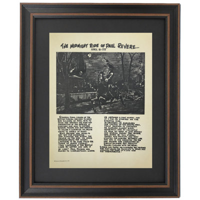 Story of Midnight Ride of Paul Revere | Framed Textual Art Print on Antique Parchment