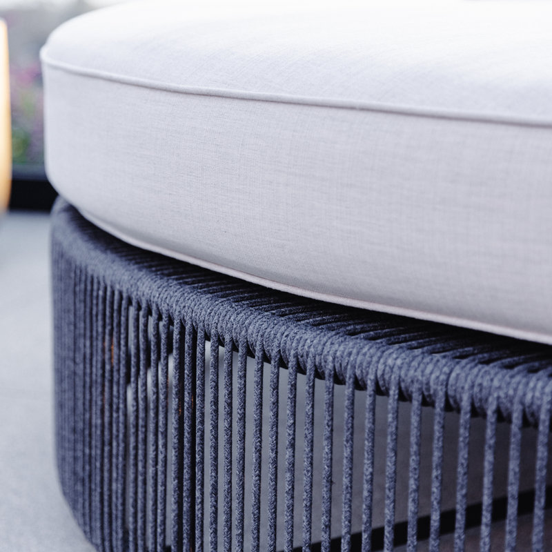 Miami Outdoor 2 - Seat Patio Daybed, Black, Echo Ash Sunbrella®