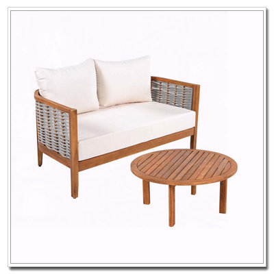 Pieces Acacia Wood Patio Furniture Set