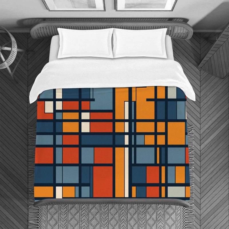 Polyester Geometric Shapes Duvet Cover, Queen Duvet Cover