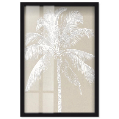 «White Palm II Shadowbox», art mural côtier par Art Remedy, cadre noir, 17 x 25