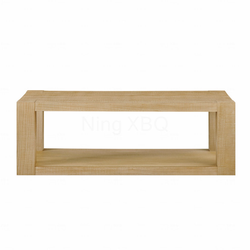 Rectangle 2 niveaux Table basse en MDF de salon de conception moderne Rectangle rectangulaire à 2 niveaux de 48 pouces pour bureau Naturel