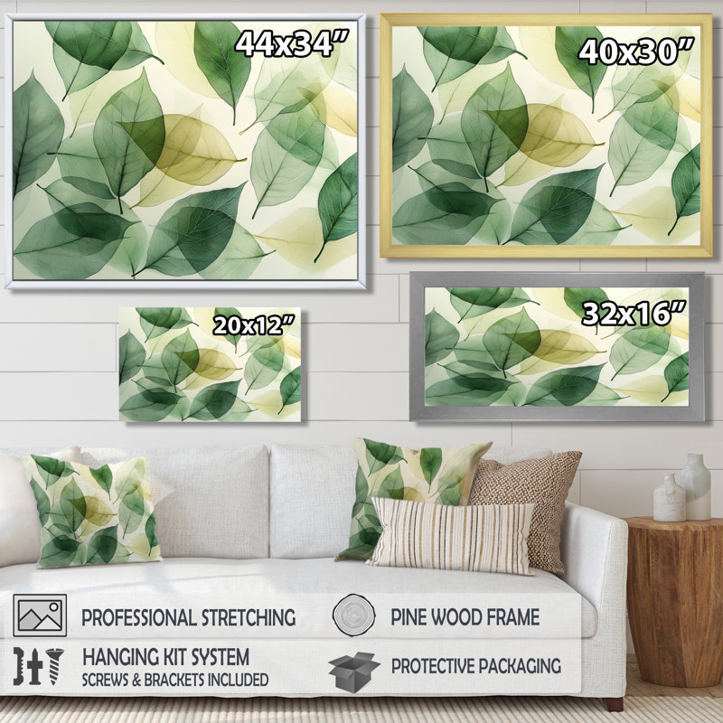 Irlandaise, feuilles transparentes, mosaïque, nature, collage I - feuilles, art mural, Noir, H 28 po x l 60 po