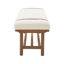 Banc rembourré en bois massif de 44,5 po avec tablette de rangement et ceinture en similicuir-1599052716
