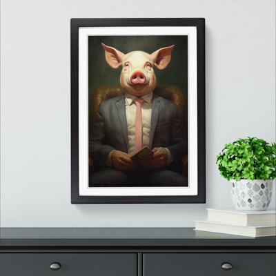 Pig Dadaism - Single Picture Frame Print on Wood