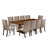 11 Piece Dinette Set Includes a Rectangle Dining Table with Removable Leaf and 10 Dark Khaki Linen Fabric Parson Dining Chairs, Antique Walnut-369002232-369002234-280731807