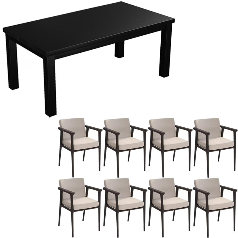 Modern all solid wood simple table set, 29.5"H x 86.6"L x 35.4"W