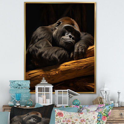 Gorille de la sieste sur toile