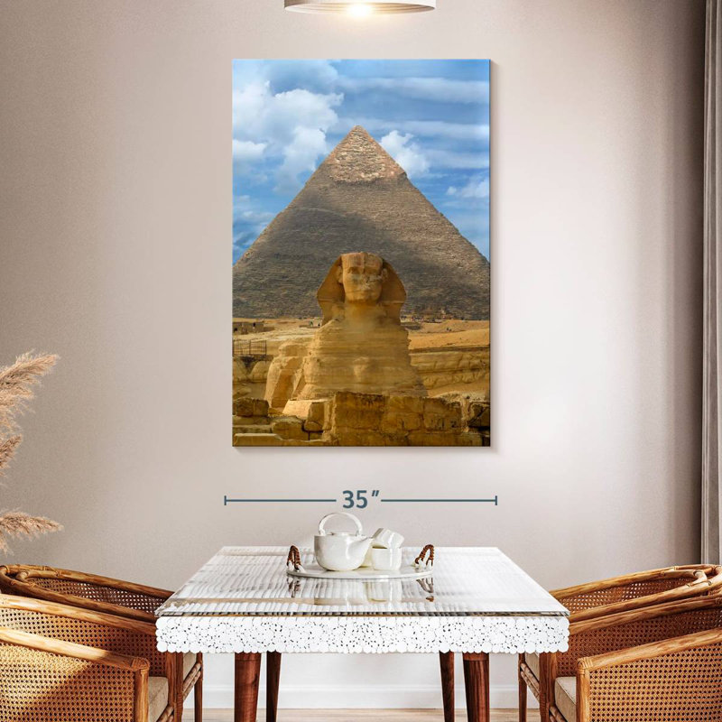 Aime Sphinx And Pyramid In Giza, 51" H x 34" W